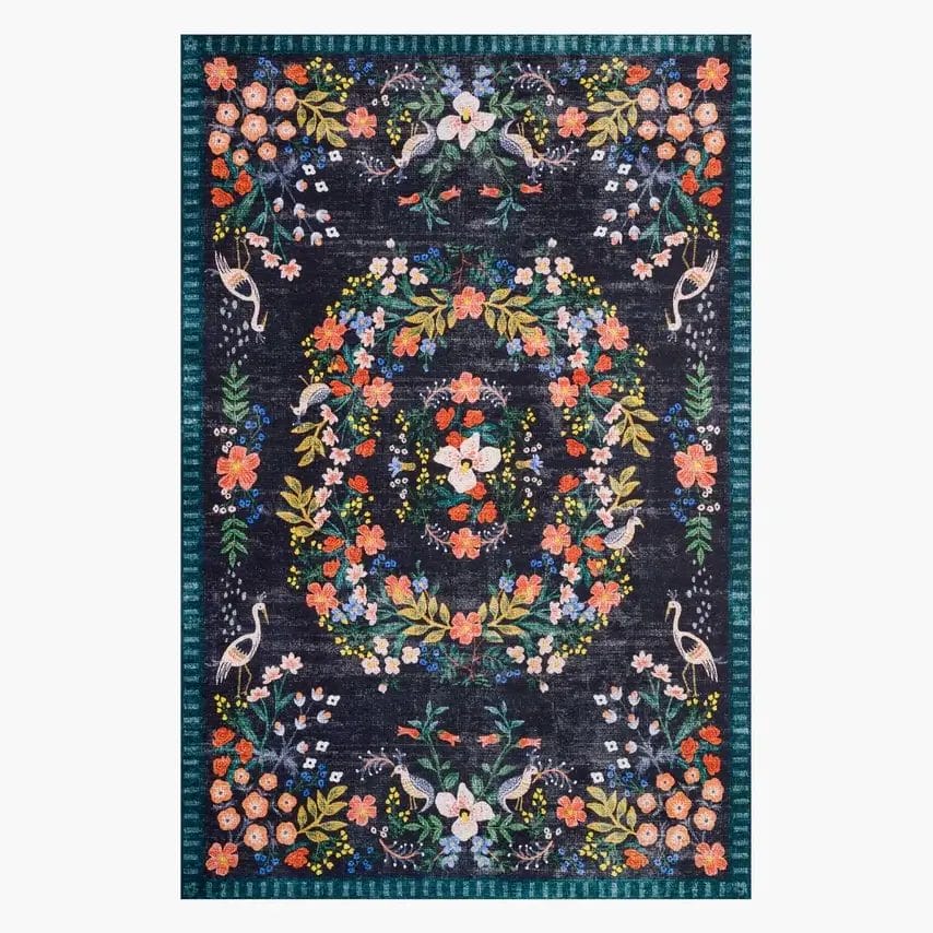 Floral printed rug