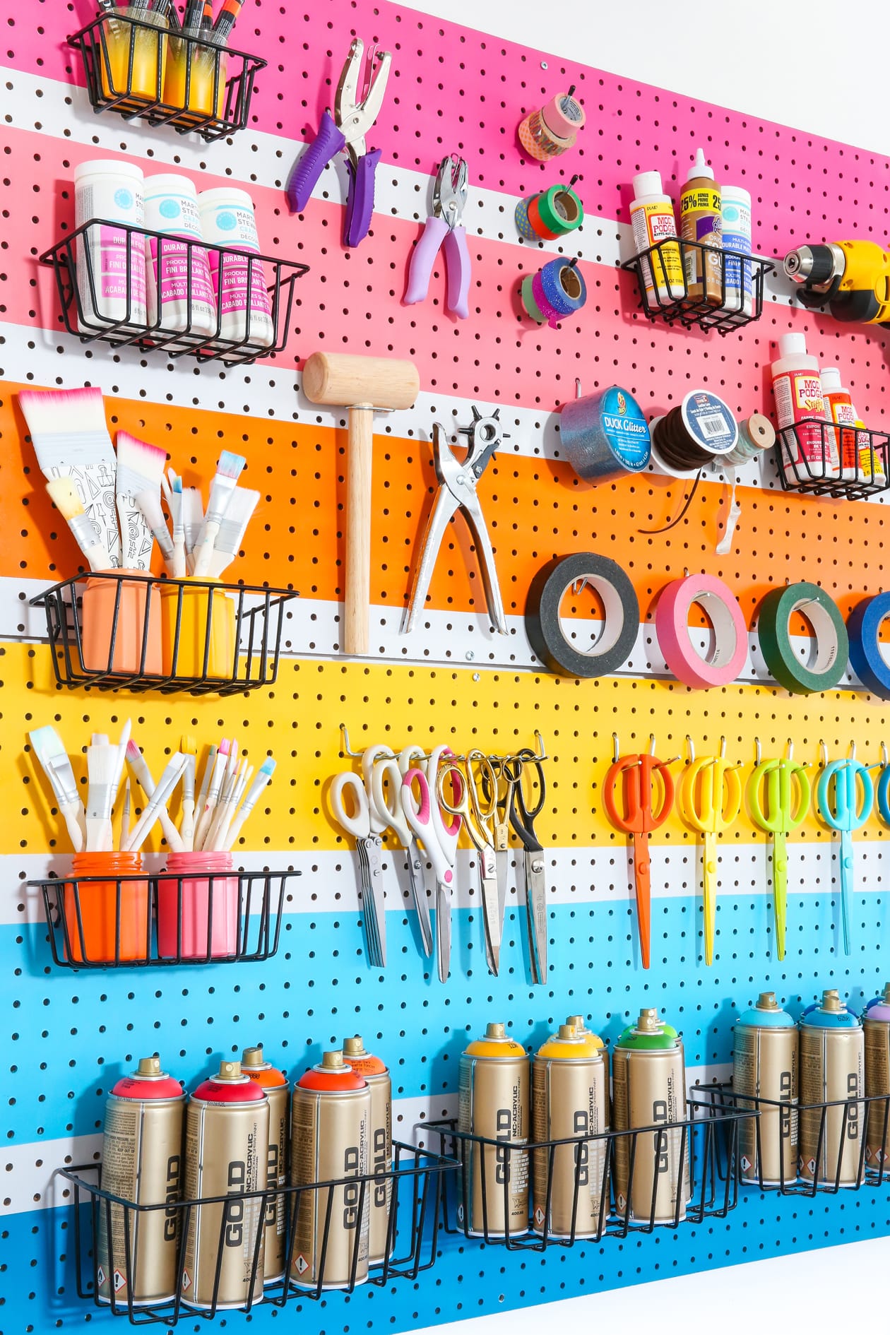 Colorful Painted Pegboard